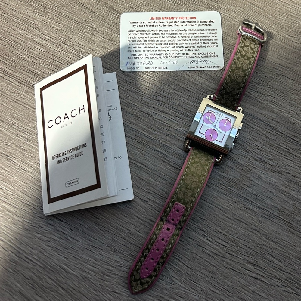 Vintage Coach Watch with Leather Strap
